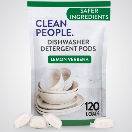 Clean People Dishwasher Detergent Powder is boosted with powerful enzymes to cut through grease & stuck-on food stains, leaving dishes sparkling clean without residue, streaks, or other mineral build-up. This simple, yet effective formula is free from harsh chemicals and synthetic fragrance making it the safer choice for your family and the environment!
Our pouches use as much as 60% less plastic and take approximately 50% less energy to produce with far lower CO2 emissions to transport and store than a rigid container, making pouches a more environmentally friendly choice.