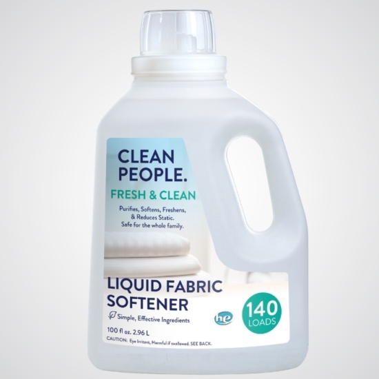 CLEAN PEOPLE Liquid Fabric Softener reduces static, softens fabrics, removes odors, and combats hard water with only 8 simple ingredients that are safe for the whole family. This is one of the ONLY liquid fabric softeners on the market to deliver powerful performance without harmful chemicals.
FREE FROM: Sulfates (SLS, SLES, and Sulfonates), 1,4 Dioxane, Parabens, Phthalates, Quaternary Ammonium Compounds (Quats or QACs), Dyes, Animal-Derived Ingredients, Alcohol, Phosphates, Formaldehyde
&nbsp;