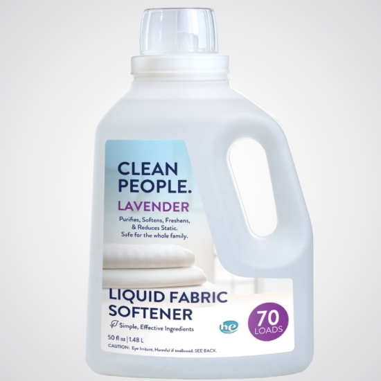 CLEAN PEOPLE Liquid Fabric Softener reduces static, softens fabrics, removes odors, and combats hard water with only 8 simple ingredients that are safe for the whole family. This is one of the ONLY liquid fabric softeners on the market to deliver powerful performance without harmful chemicals.
FREE FROM:&nbsp;Sulfates (SLS, SLES, and Sulfonates), 1,4 Dioxane, Parabens, Phthalates, Quaternary Ammonium Compounds (Quats or QACs), Dyes, Animal-Derived Ingredients, Alcohol, Phosphates, Formaldehyde
&nbsp;