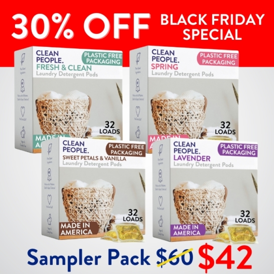 Want to sample all our laundry pod scents before you go all in on one? We got you! The sampler pack gives you 32 pods EACH of Fresh and Clean, Spring, Sweet Petals and Lavender - total of 128 pods.
Buying the Laundry Pod Sampler Pack for $42 saves you $18!


***Because this Bundle is already discounted 30%, coupon codes do not apply to it!