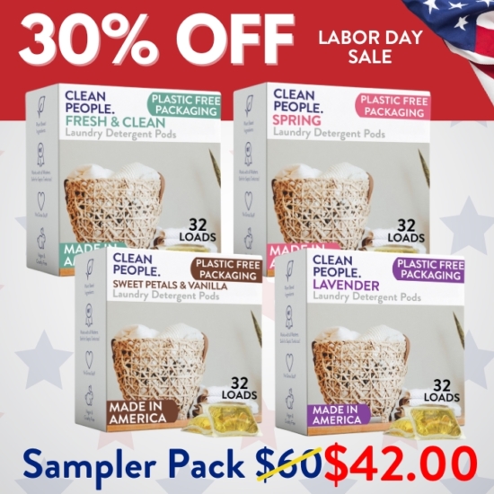 Want to sample all our laundry pod scents before you go all in on one? We got you! The sampler pack gives you 32 pods EACH of Fresh and Clean, Spring, Sweet Petals and Lavender - total of 128 pods.
Buying the Laundry Pod Sampler Pack for $42 saves you $18!


***Because this Bundle is already discounted 30%, coupon codes do not apply to it!