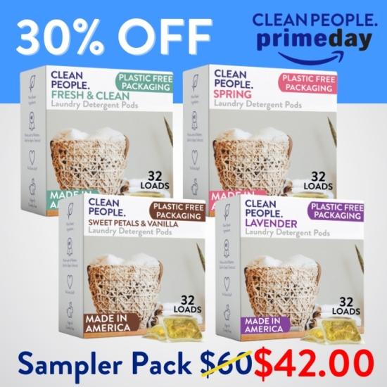 Want to sample all our laundry pod scents before you go all in on one? We got you! The sampler pack gives you 32 pods EACH of Fresh and Clean, Spring, Sweet Petals and Lavender - total of 128 pods.
Buying the Laundry Pod Sampler Pack for $42 saves you $18!


***Because this Bundle is already discounted 30%, coupon codes do not apply to it!