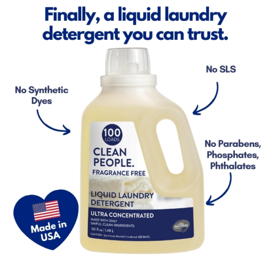 After receiving thousands of emails requesting liquid laundry detergent, we listened! Introducing CLEAN PEOPLE Liquid Laundry Detergent. Let
