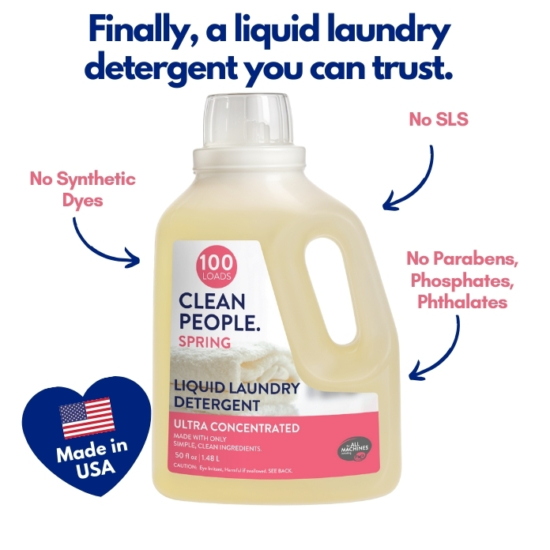 After receiving thousands of emails requesting liquid laundry detergent, we listened! Introducing CLEAN PEOPLE Liquid Laundry Detergent. Let