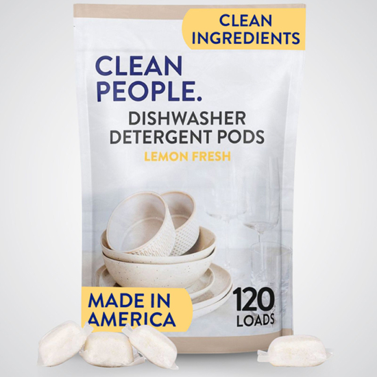 Clean People Dishwasher Detergent Powder is boosted with powerful enzymes to cut through grease & stuck-on food stains, leaving dishes sparkling clean without residue, streaks, or other mineral build-up. This simple, yet effective formula is free from harsh chemicals and synthetic fragrance making it the safer choice for your family and the environment!
Our pouches use as much as 60% less plastic and take approximately 50% less energy to produce with far lower CO2 emissions to transport and store than a rigid container, making pouches a more environmentally friendly choice.