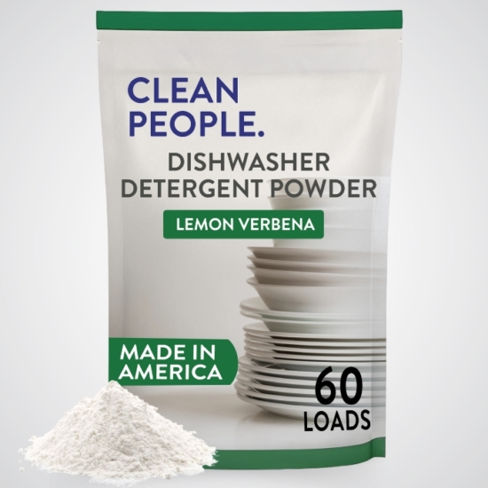 Clean People Dishwasher Detergent Powder is boosted with powerful enzymes to cut through grease & stuck-on food stains, leaving dishes sparkling clean without residue, streaks, or other mineral build-up. This simple, yet effective formula is free from harsh chemicals and synthetic fragrance making it the safer choice for your family and the environment!