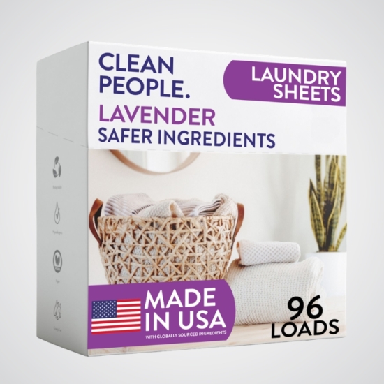 Clean People Laundry Detergent Sheets are scientifically formulated with simple, effective ingredients & no harsh chemicals to powerfully lift stains and leave you with fresh clothing.
Works with all washing machines: Top Loaders, Front Loaders, and HE (High Efficiency).  Works with Septic Tanks too! 
	
		
			
 Free Shipping & Returns

		 
	  
	
		
			 100%&nbsp;Organic Essential Oils 

		 
	  
	
		
			 Direct to Consumer Pricing