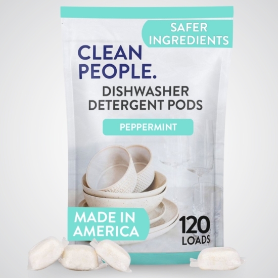 Clean People Dishwasher Detergent Powder is boosted with powerful enzymes to cut through grease & stuck-on food stains, leaving dishes sparkling clean without residue, streaks, or other mineral build-up. This simple, yet effective formula is free from harsh chemicals and synthetic fragrance making it the safer choice for your family and the environment!
Our pouches use as much as 60% less plastic and take approximately 50% less energy to produce with far lower CO2 emissions to transport and store than a rigid container, making pouches a more environmentally friendly choice.