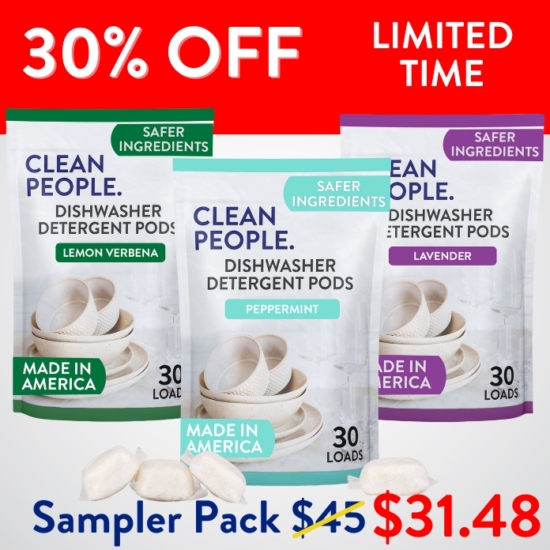 Want to sample all our Dishwasher Pod scents before you go all in on one? We got you! The sampler pack gives you 30 pods EACH of Lemon, Peppermint, and Lavender - total of 90 pods.
Buying the Dishwasher Pods Sampler Pack for $31.48 saves you $13.49!


***Because this Bundle is already discounted 30%, coupon codes do not apply to it!