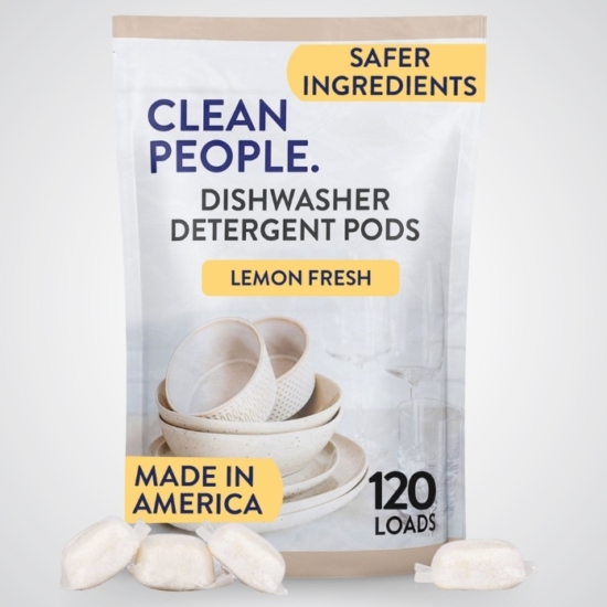 Clean People Dishwasher Detergent Powder is boosted with powerful enzymes to cut through grease & stuck-on food stains, leaving dishes sparkling clean without residue, streaks, or other mineral build-up. This simple, yet effective formula is free from harsh chemicals and synthetic fragrance making it the safer choice for your family and the environment!
Our pouches use as much as 60% less plastic and take approximately 50% less energy to produce with far lower CO2 emissions to transport and store than a rigid container, making pouches a more environmentally friendly choice.