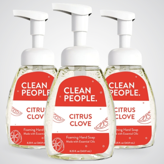 &nbsp;
Our Clean People Liquid Foaming Hand Soap turns everyday washing into a fresh, feel-good moment. Each scent is a little burst of joy—light, bubbly foam that leaves your hands soft, clean, and smelling amazing. Gentle on skin, tough on grime, and made with cleaner ingredients.