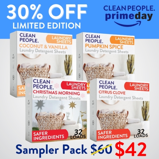 Want to sample all our Limited Edition laundry sheet scents before you go all in on one? We got you! The Limited Edition: Laundry Sheets Sampler Pack gives you 32 sheets EACH of Coconut Vanilla, Citrus Clove, Pumpkin Spice, & Christmas Morning - total of 128 sheets.
Buying the Limited Edition: Laundry Sheets Sampler Pack for $42 saves you $18!


***Because this Bundle is already discounted 30%, coupon codes do not apply to it!