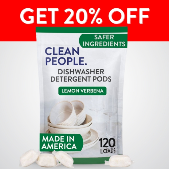 Clean People Dishwasher Detergent Powder is boosted with powerful enzymes to cut through grease & stuck-on food stains, leaving dishes sparkling clean without residue, streaks, or other mineral build-up. This simple, yet effective formula is free from harsh chemicals and synthetic fragrance making it the safer choice for your family and the environment!
Our pouches use as much as 60% less plastic and take approximately 50% less energy to produce with far lower CO2 emissions to transport and store than a rigid container, making pouches a more environmentally friendly choice.