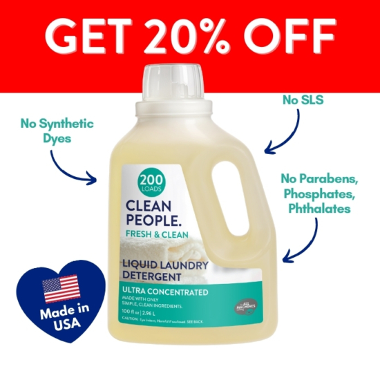 After receiving thousands of emails requesting liquid laundry detergent, we listened! Introducing CLEAN PEOPLE Liquid Laundry Detergent. Let