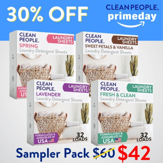 Want to sample all our laundry sheet scents before you go all in on one? We got you! The sampler pack gives you 32 sheets EACH of Fresh Scent, Sweet Petals & Vanilla, Lavender and Spring - total of 128 sheets.
Buying the Laundry Sheets Sampler Pack for $42 saves you $18!


***Because this Bundle is already discounted 30%, coupon codes do not apply to it!
