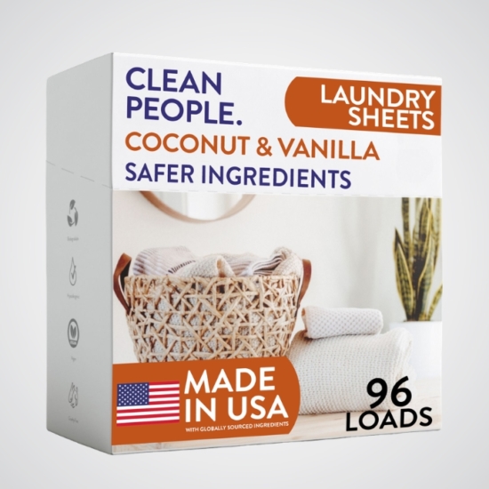 Clean People Laundry Detergent Sheets are scientifically formulated with simple, effective ingredients & no harsh chemicals to powerfully lift stains and leave you with fresh clothing.
Works with all washing machines: Top Loaders, Front Loaders, and HE (High Efficiency).  Works with Septic Tanks too! 
	
		
			
 Free Shipping & Returns

		 
	  
	
		
			 100%&nbsp;Organic Essential Oils 

		 
	  
	
		
			 Direct to Consumer Pricing