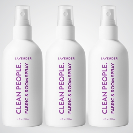 Ditch the toxic synthetic fragrances and use CLEAN PEOPLE Fabric & Room Spray. Scented with ONLY essential oils and made with clean ingredients, this is a great way to make your home smell amazing without using synthetic fragrances. Spray on your pillows, sheets, bathroom, closet or wherever you want to have a fresh smell to lift your spirits.  Safe around kids and pets!
P.S. It comes in a beautiful glass bottle!