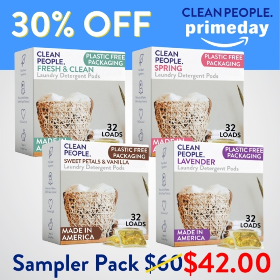 Want to sample all our laundry pod scents before you go all in on one? We got you! The sampler pack gives you 32 pods EACH of Fresh and Clean, Spring, Sweet Petals and Lavender - total of 128 pods.
Buying the Laundry Pod Sampler Pack for $42 saves you $18!


***Because this Bundle is already discounted 30%, coupon codes do not apply to it!