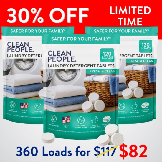 We are offering a YEAR’S worth (360 Loads) of our NEW Laundry Detergent Tablets for 30% OFF.

***Because this Bundle is already discounted 30%, coupon codes do not apply to it!